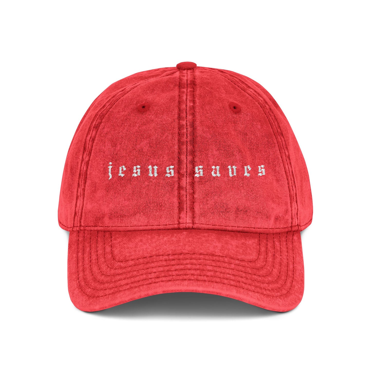 Embroidered Vintage Cap - 'jesus saves'