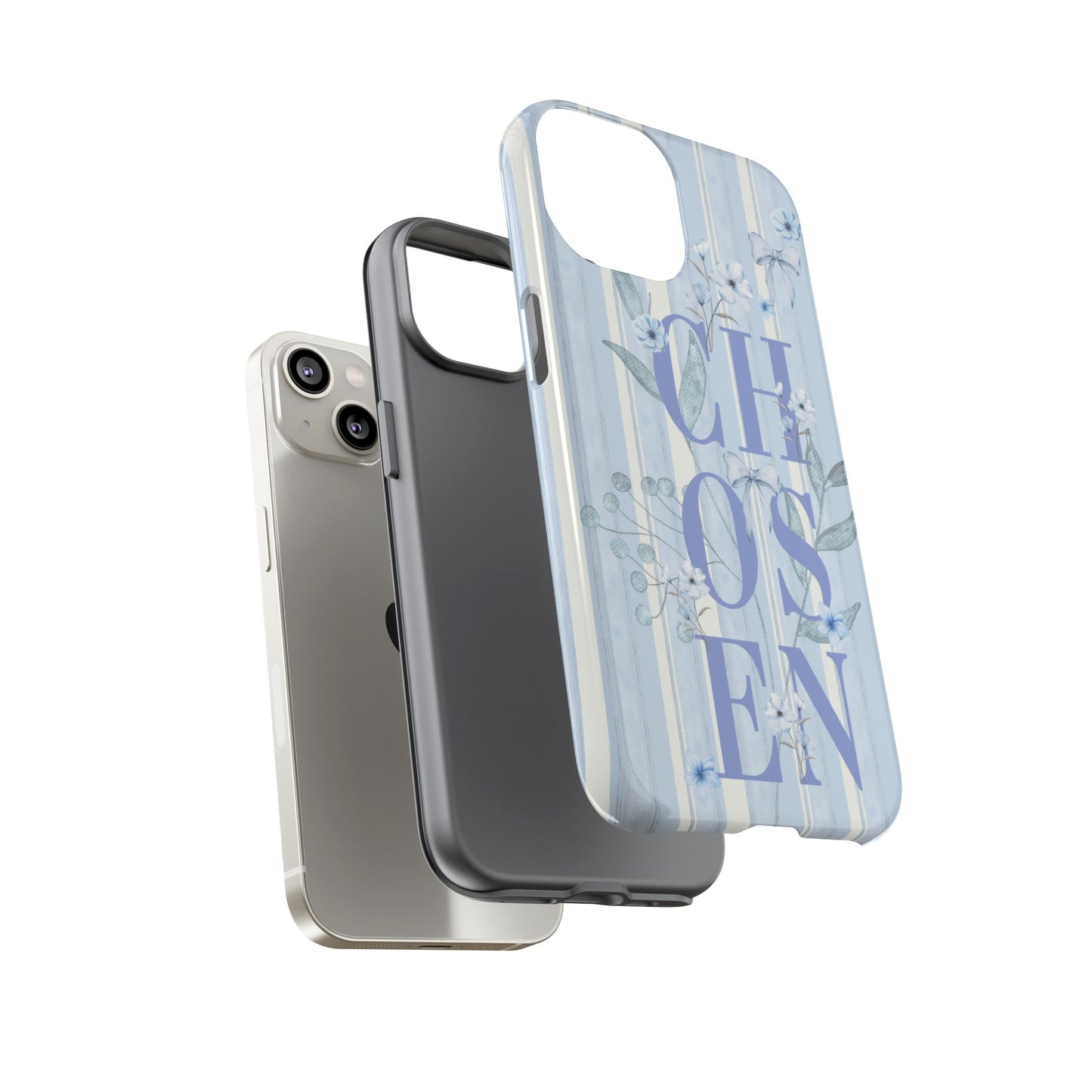 Chosen Preppy Blue Floral Faith Phone Case