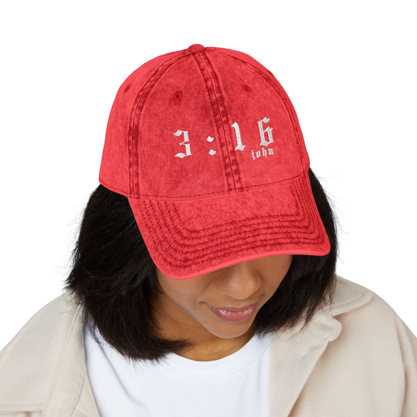 Embroidered Vintage Cap - '3:16 john'