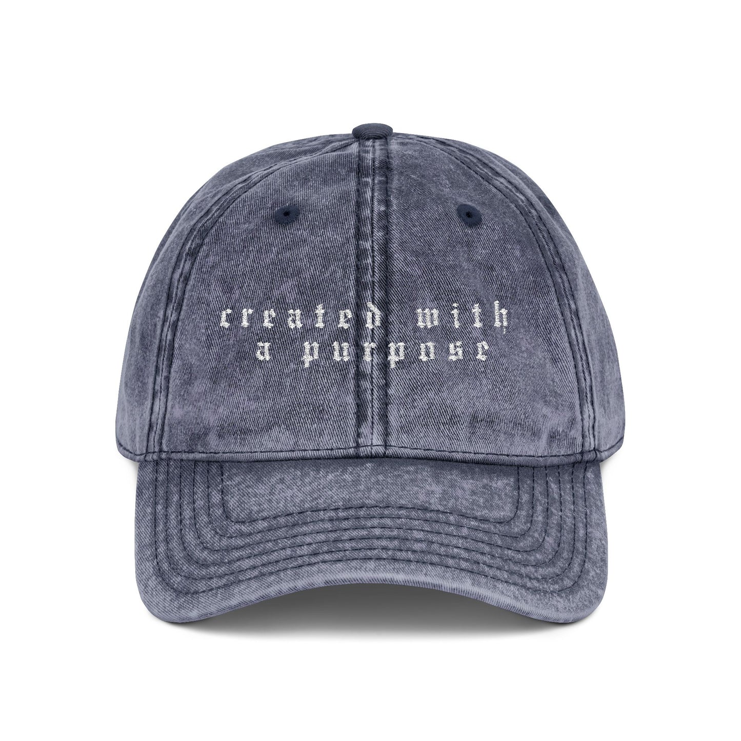 Embroidered Vintage Cap - 'created with a purpose'