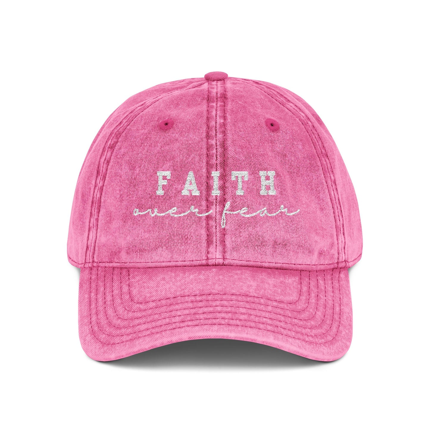 Embroidered Vintage Cap - 'Faith over fear'