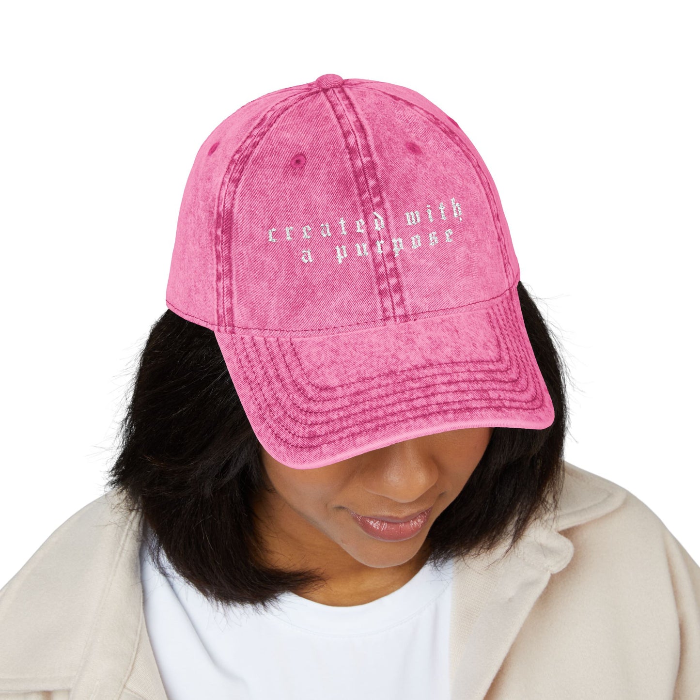 Embroidered Vintage Cap - 'created with a purpose'