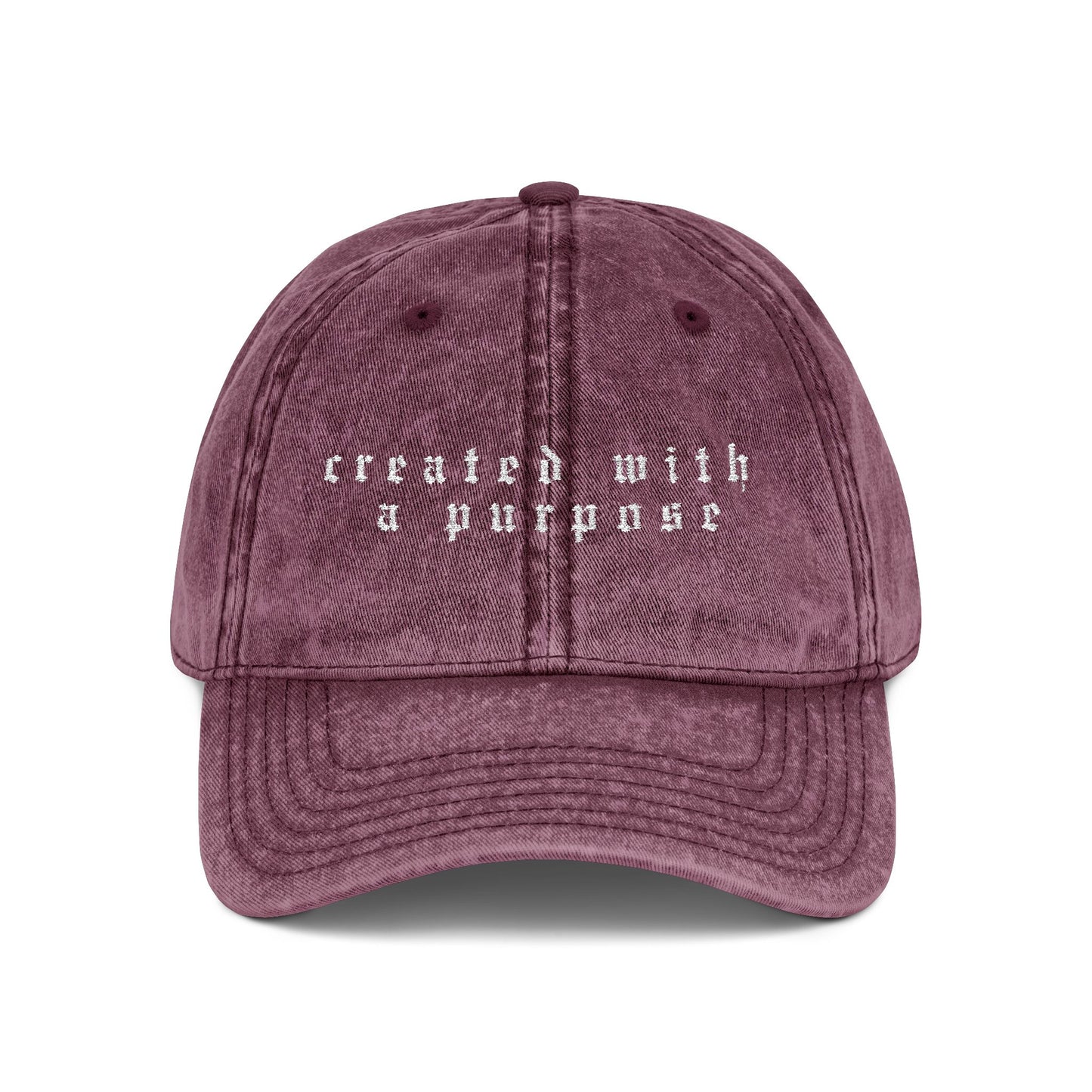Embroidered Vintage Cap - 'created with a purpose'