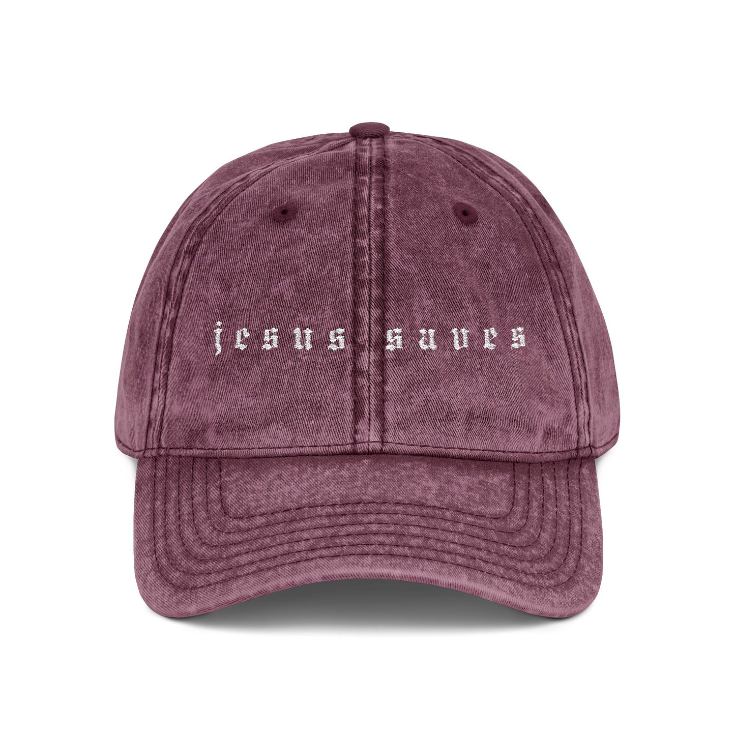 Embroidered Vintage Cap - 'jesus saves'