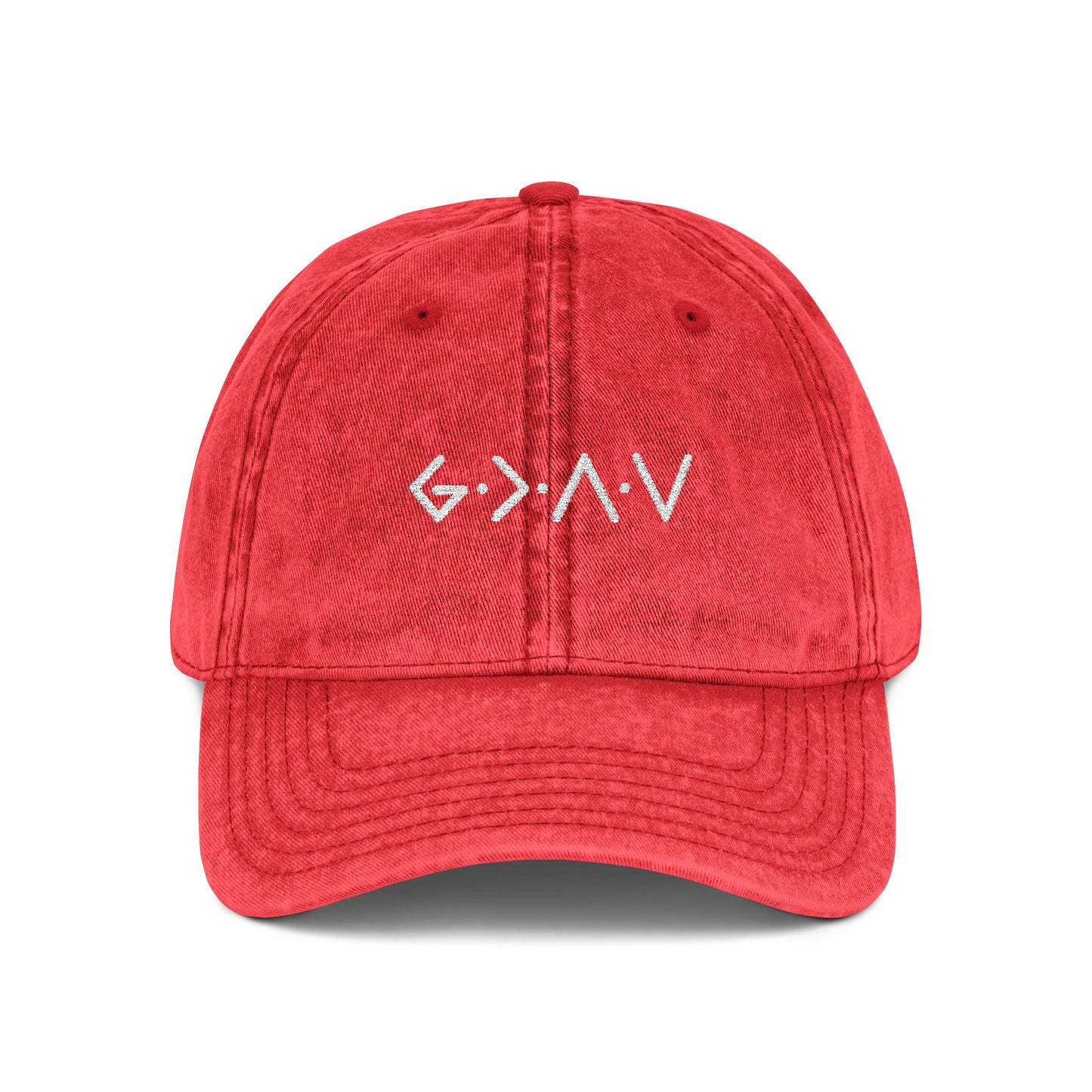 Embroidered Vintage Cap - 'god is greater than the highs and lows'