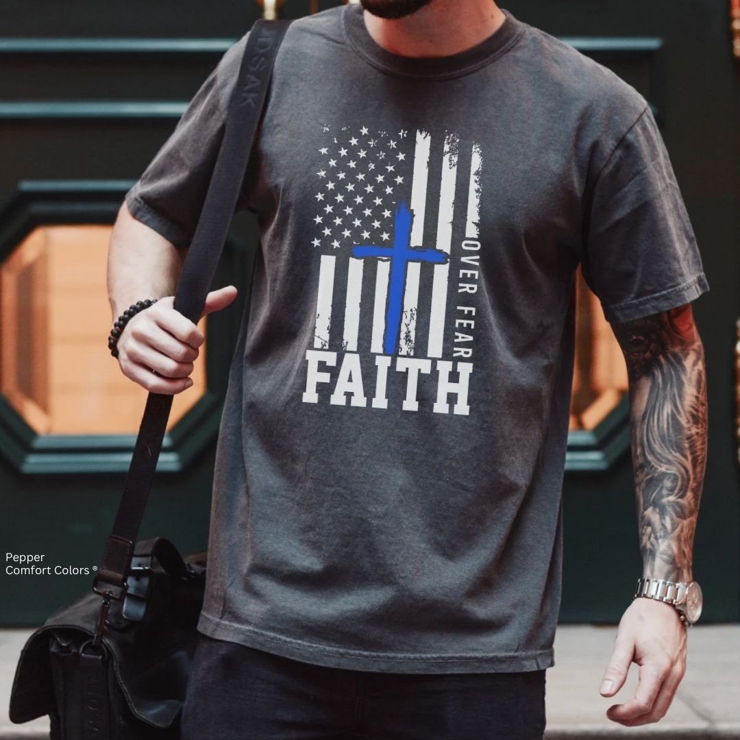 Faith Over Fear USA Flag Unisex T-Shirt