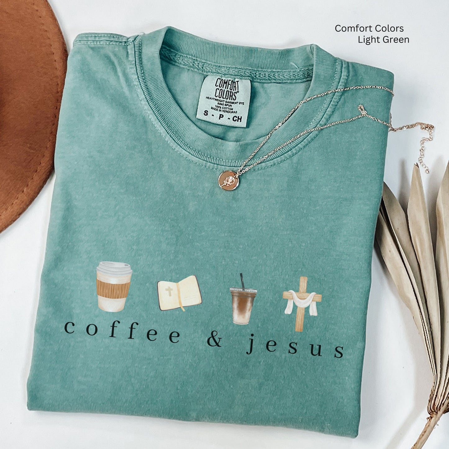 Coffee & Jesus Watercolor Unisex Tshirt