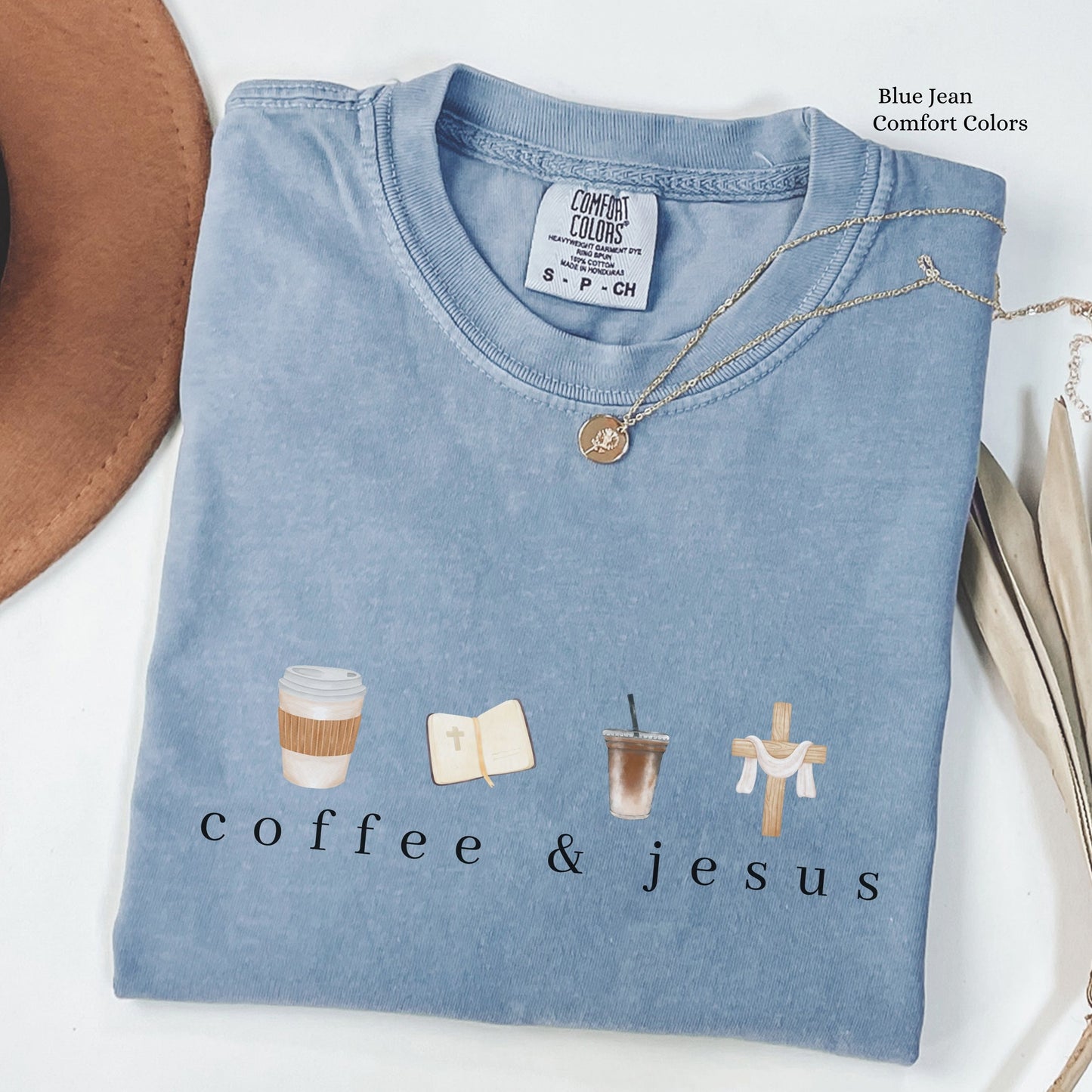 Coffee & Jesus Watercolor Unisex Tshirt
