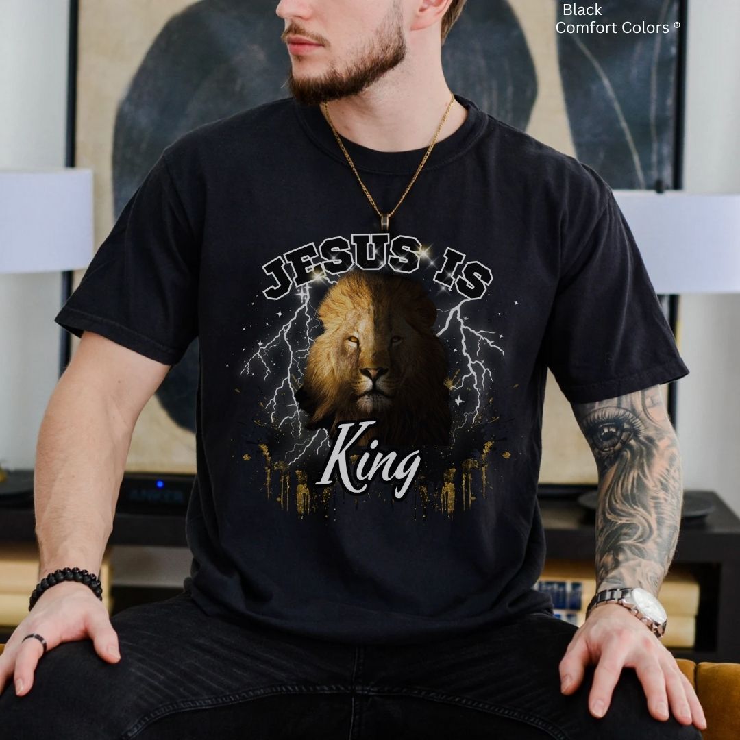 Jesus is King Lion Unisex Tshirt