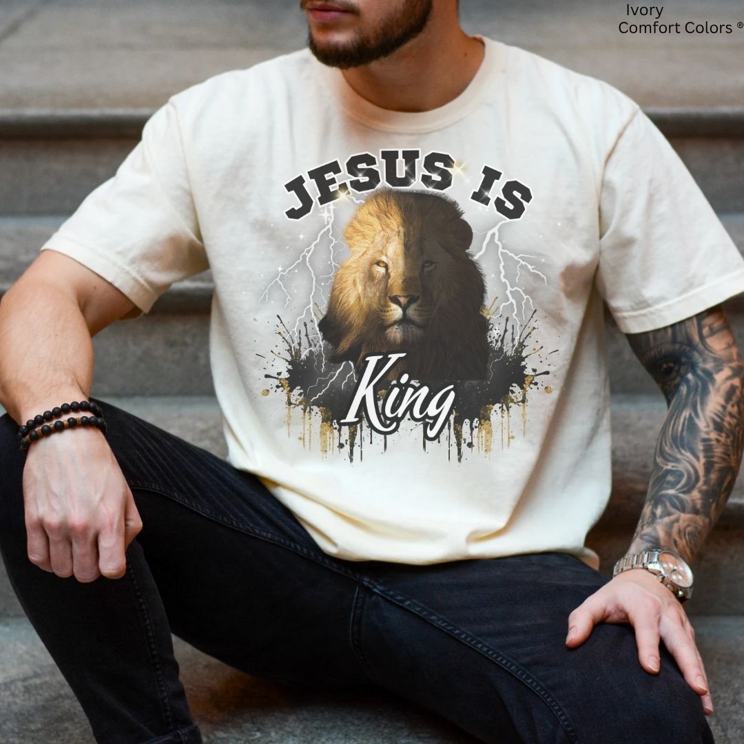Jesus is King Lion Unisex Tshirt