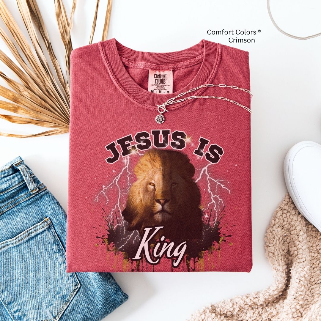 Jesus is King Lion Unisex Tshirt