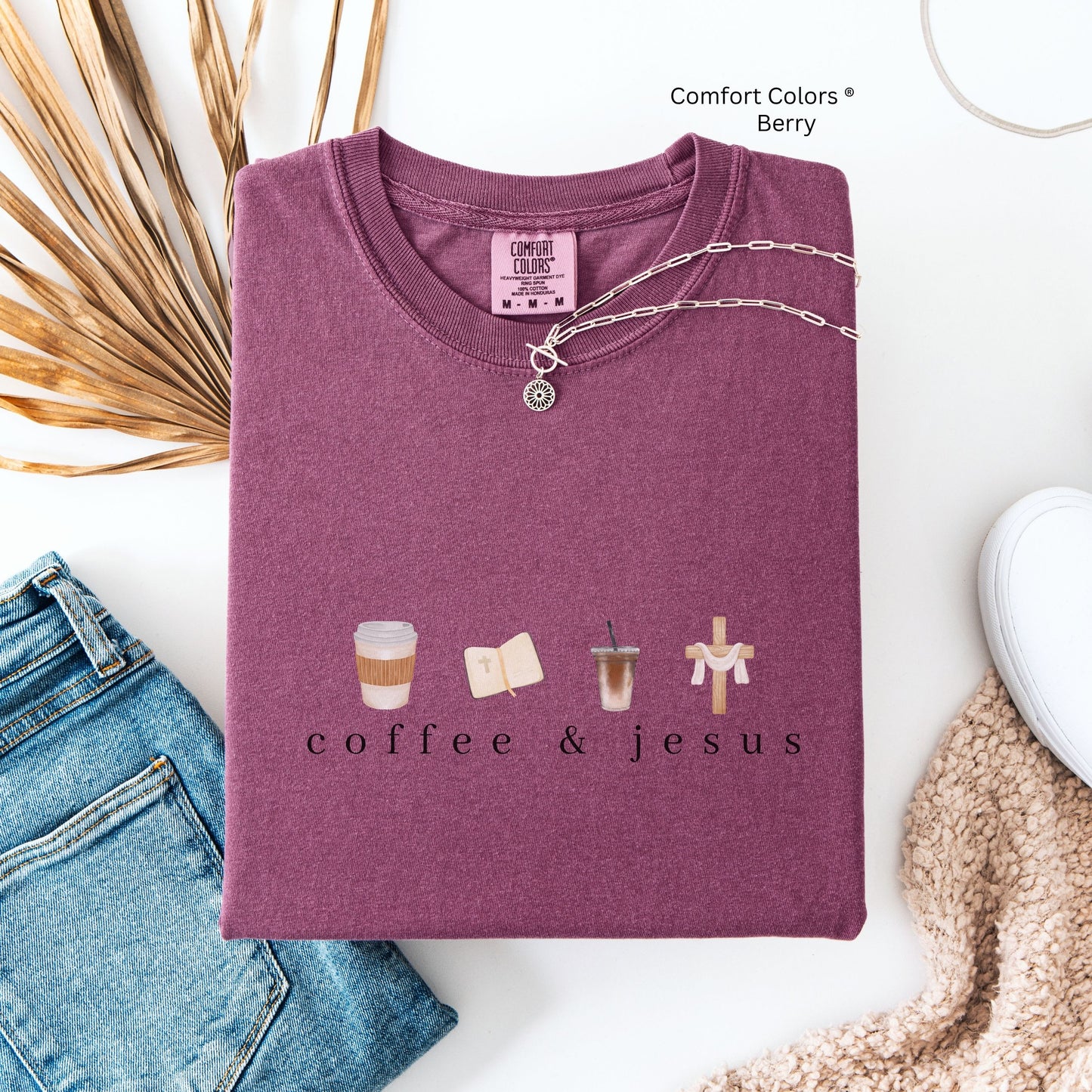 Coffee & Jesus Watercolor Unisex Tshirt