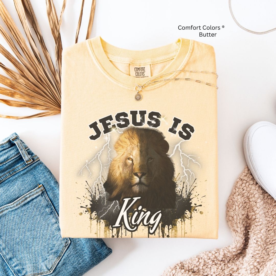 Jesus is King Lion Unisex Tshirt