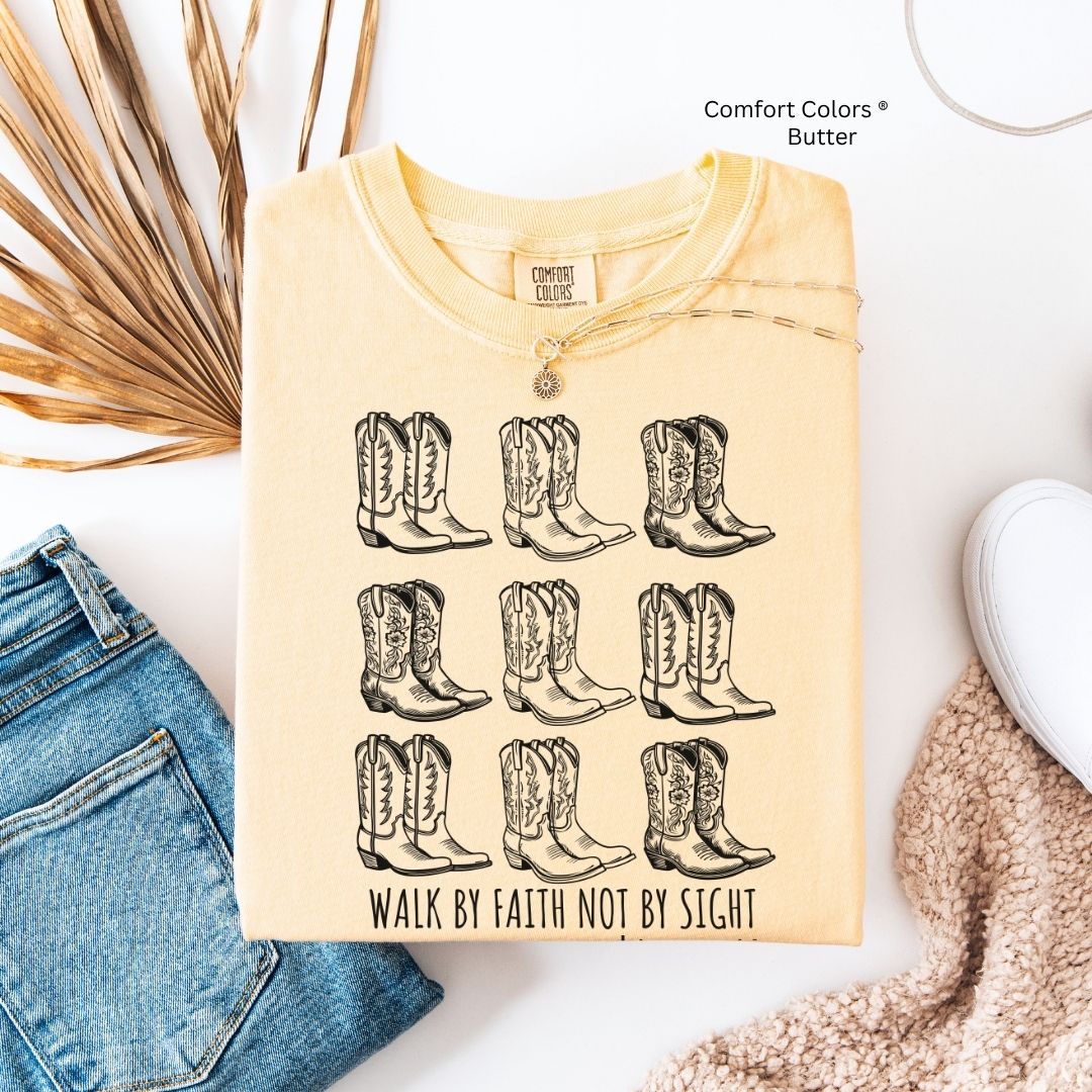 Walk by Faith Boots Unisex Tshirt