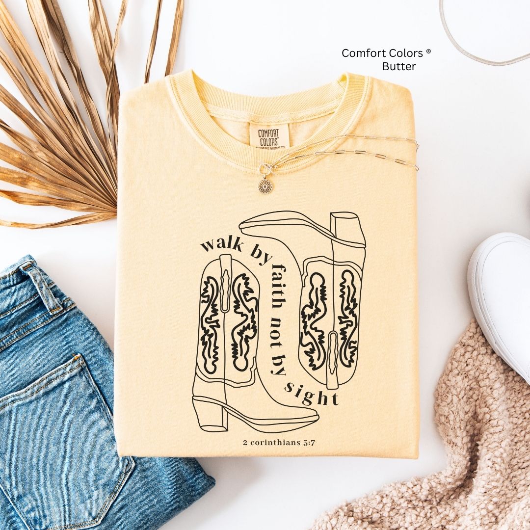 Walk by Faith Boots Unisex Tshirt
