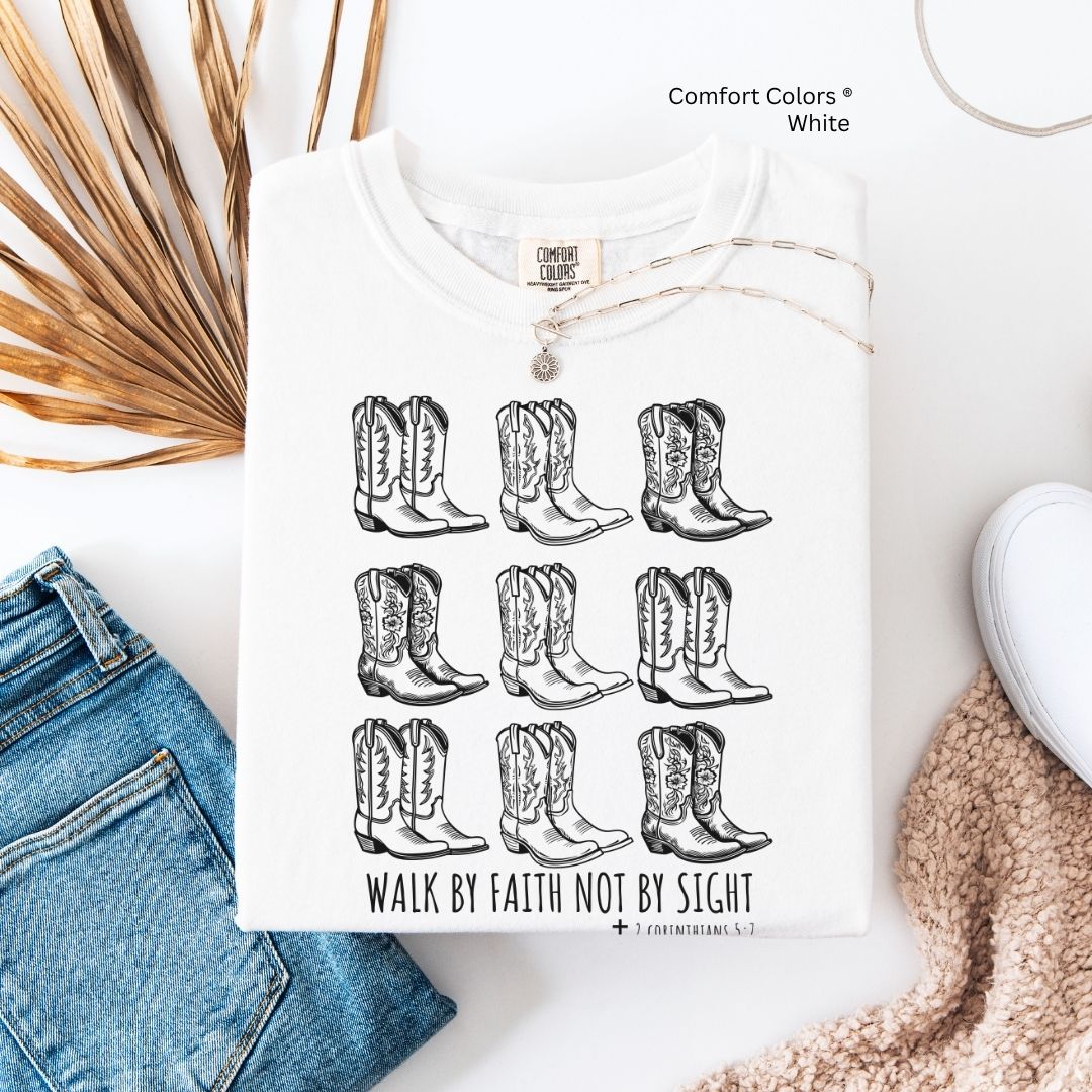 Walk by Faith Boots Unisex Tshirt