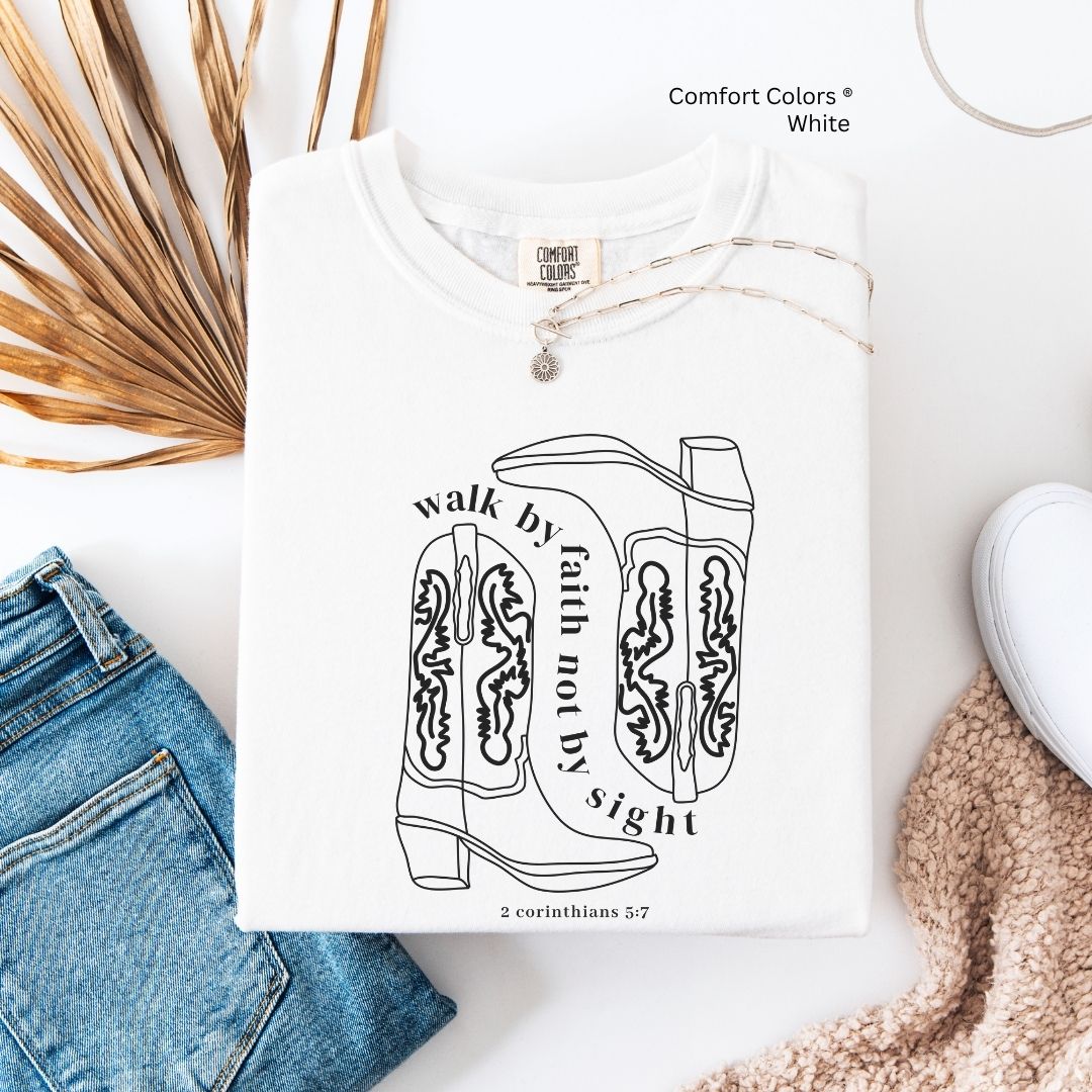 Walk by Faith Boots Unisex Tshirt
