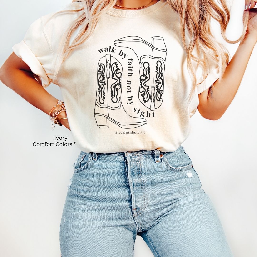 Walk by Faith Boots Unisex Tshirt