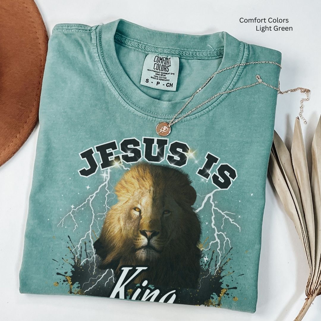 Jesus is King Lion Unisex Tshirt