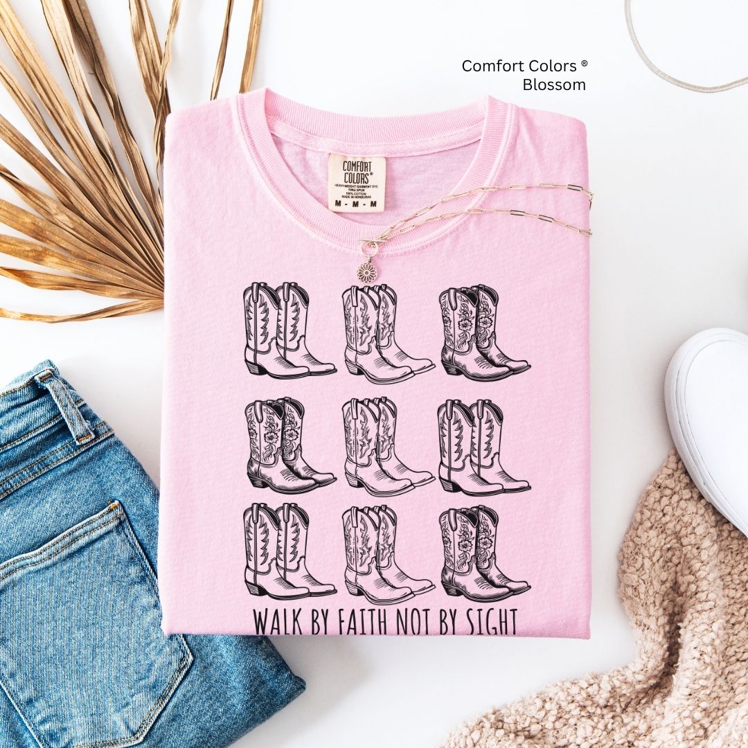 Walk by Faith Boots Unisex Tshirt
