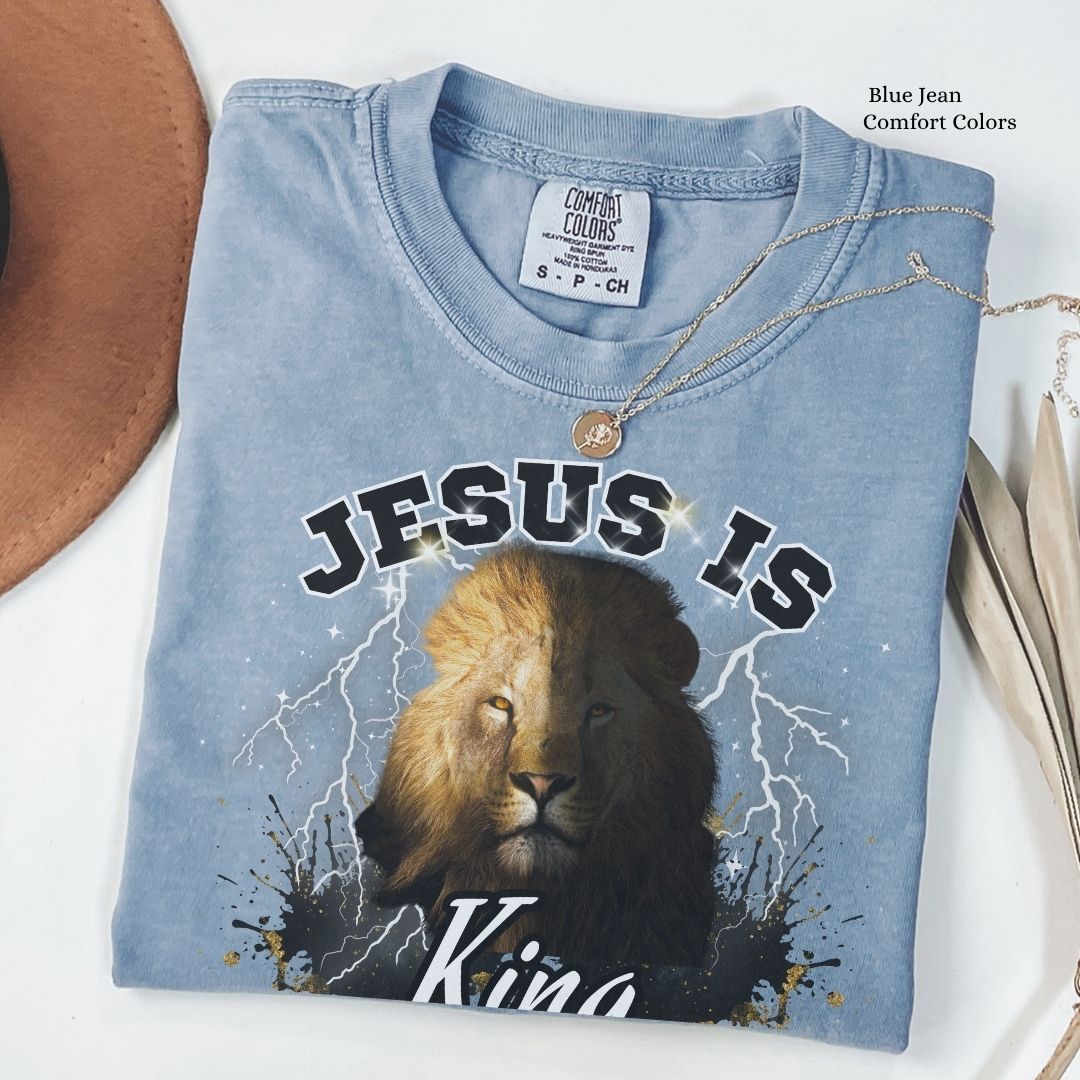 Jesus is King Lion Unisex Tshirt