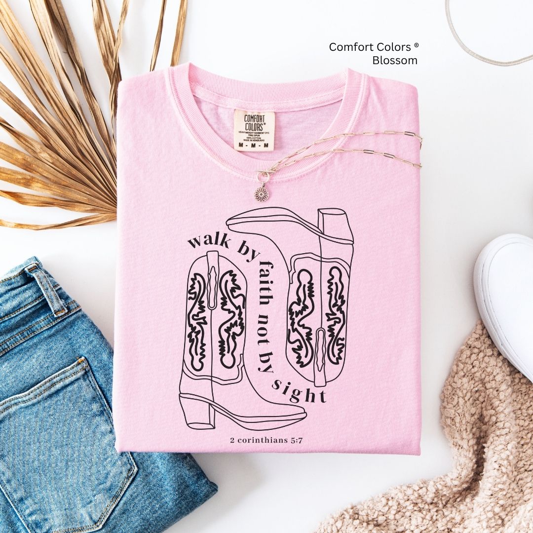 Walk by Faith Boots Unisex Tshirt
