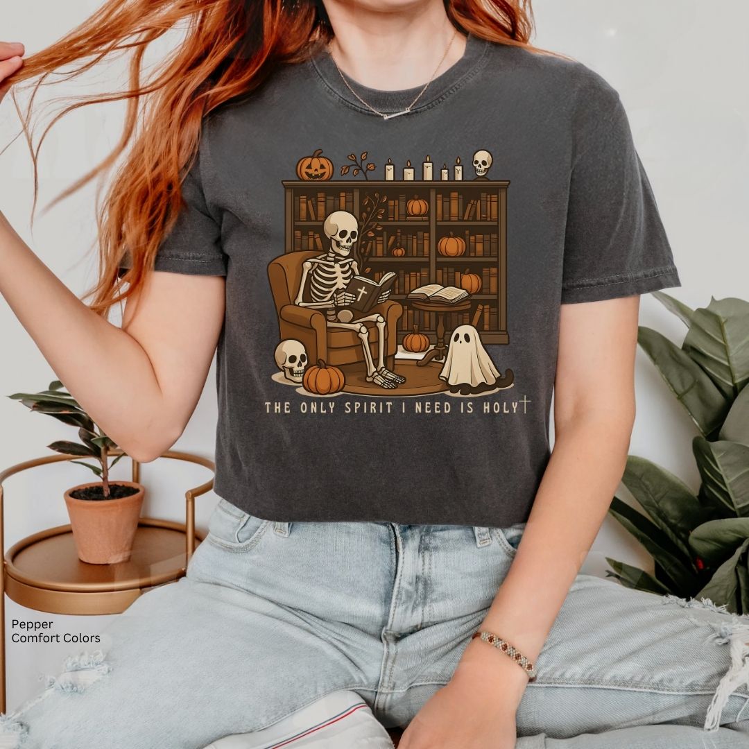 Skeleton Reading Bible Unisex Tshirt
