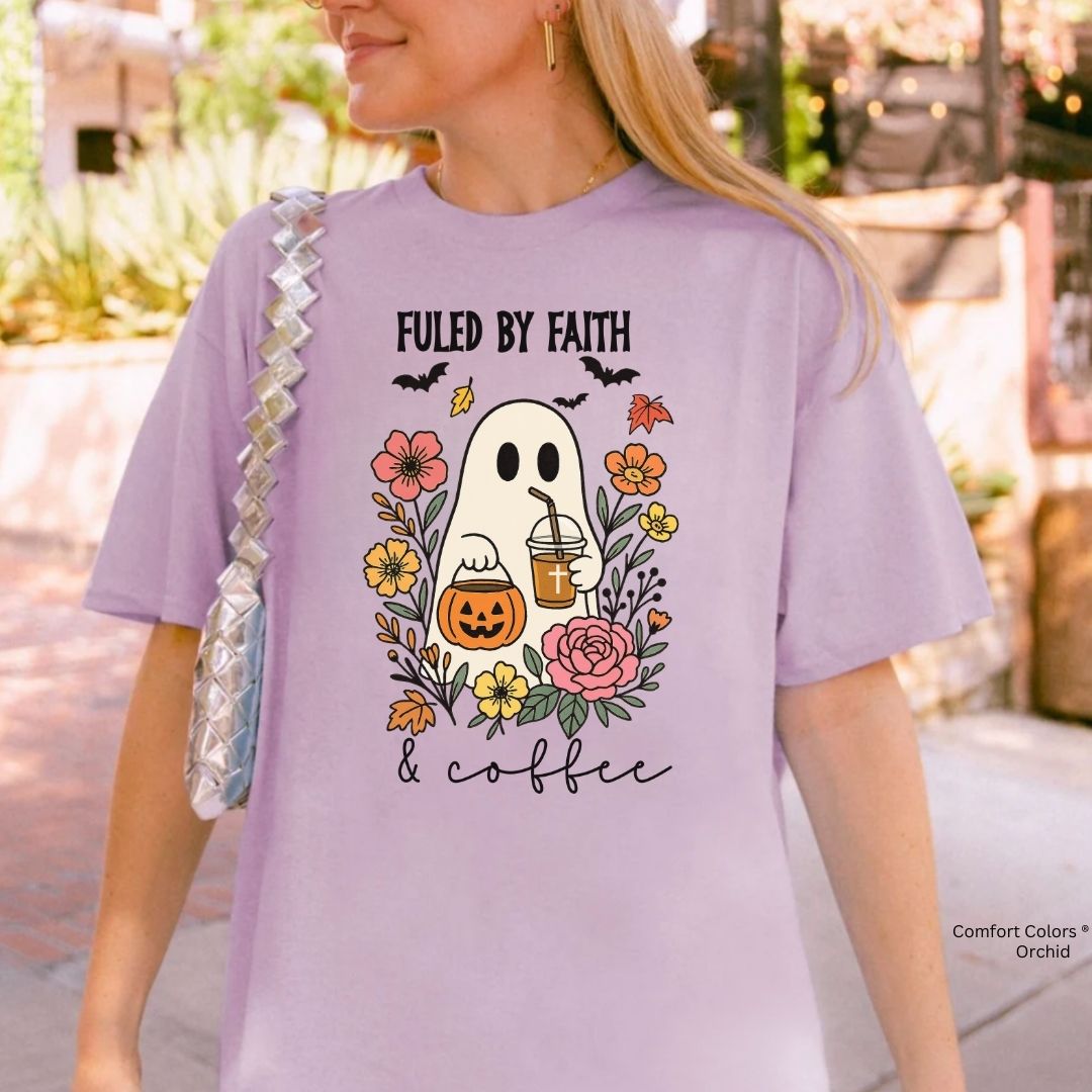 Fueled by Faith Coffee Ghost Unisex Tshirt