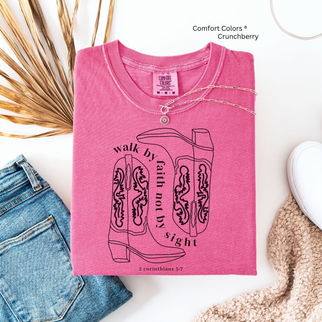 Walk by Faith Boots Unisex Tshirt