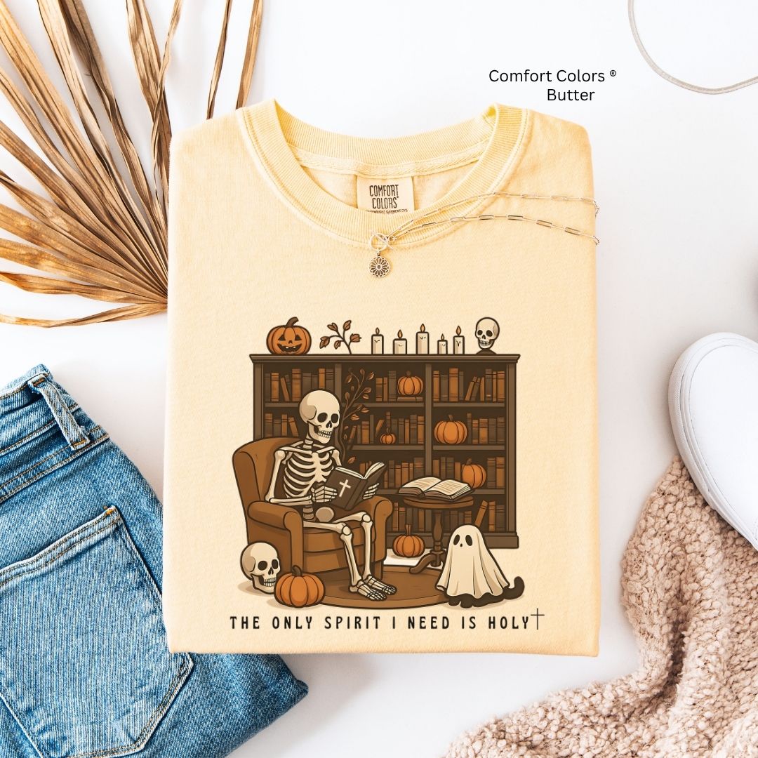 Skeleton Reading Bible Unisex Tshirt