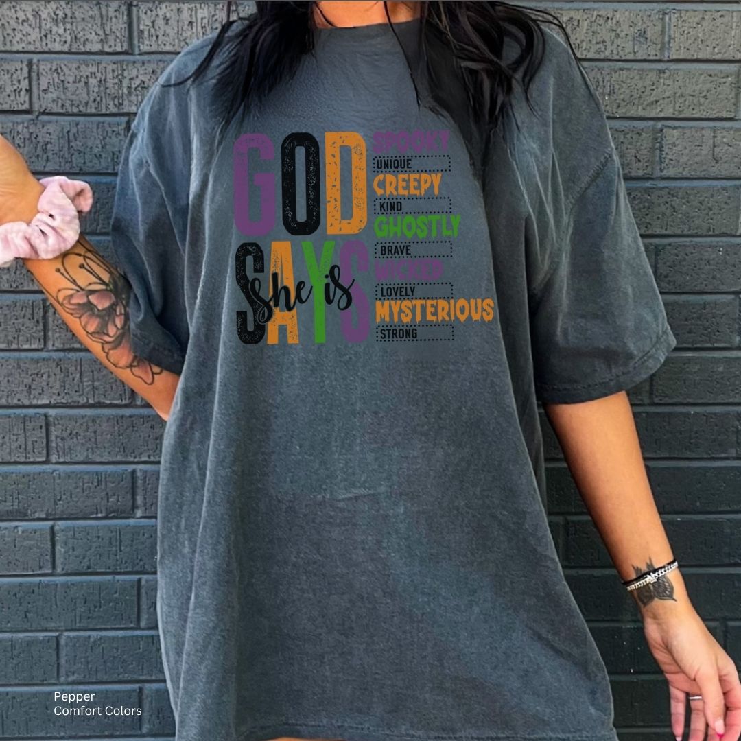 Halloween God Says She Unisex T-shirt