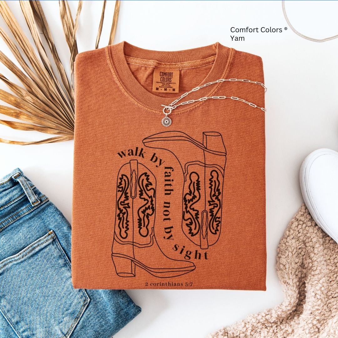 Walk by Faith Boots Unisex Tshirt