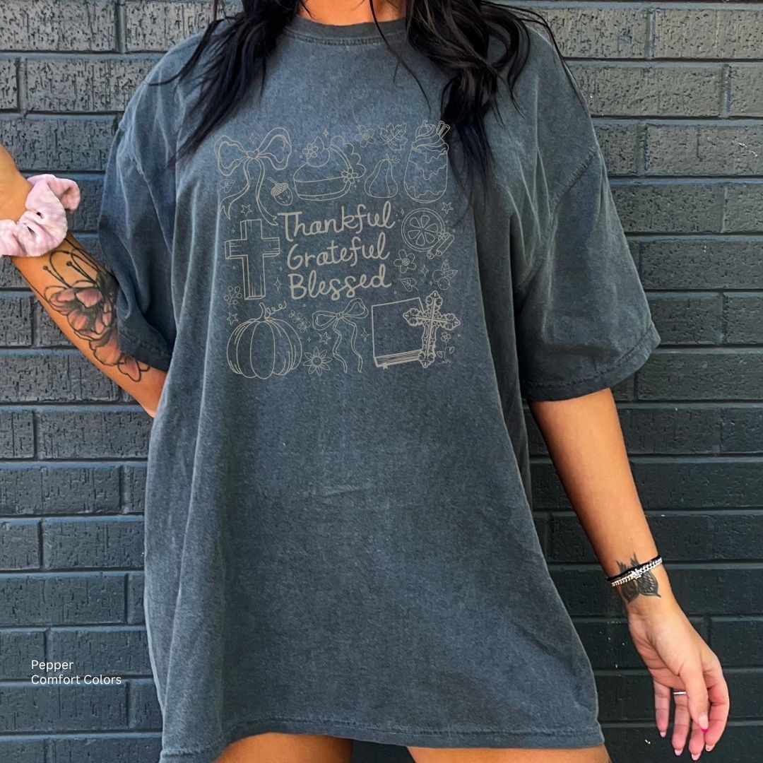 Fall Thankful Grateful Blessed Unisex T-Shirt