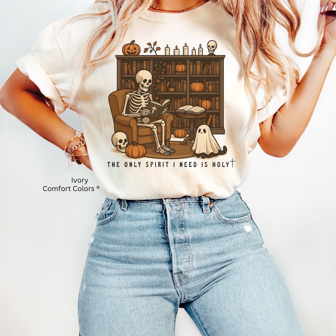 Skeleton Reading Bible Unisex Tshirt
