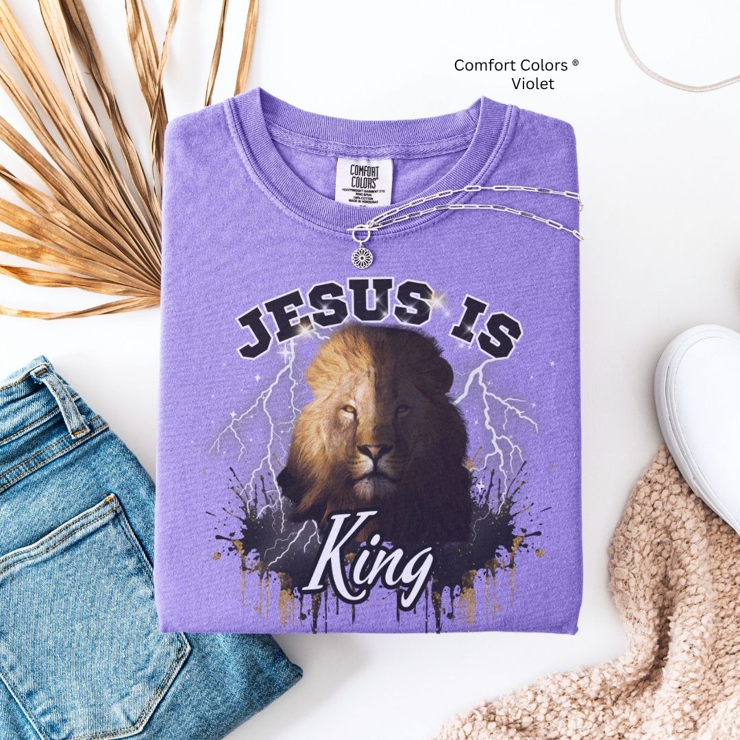 Jesus is King Lion Unisex Tshirt