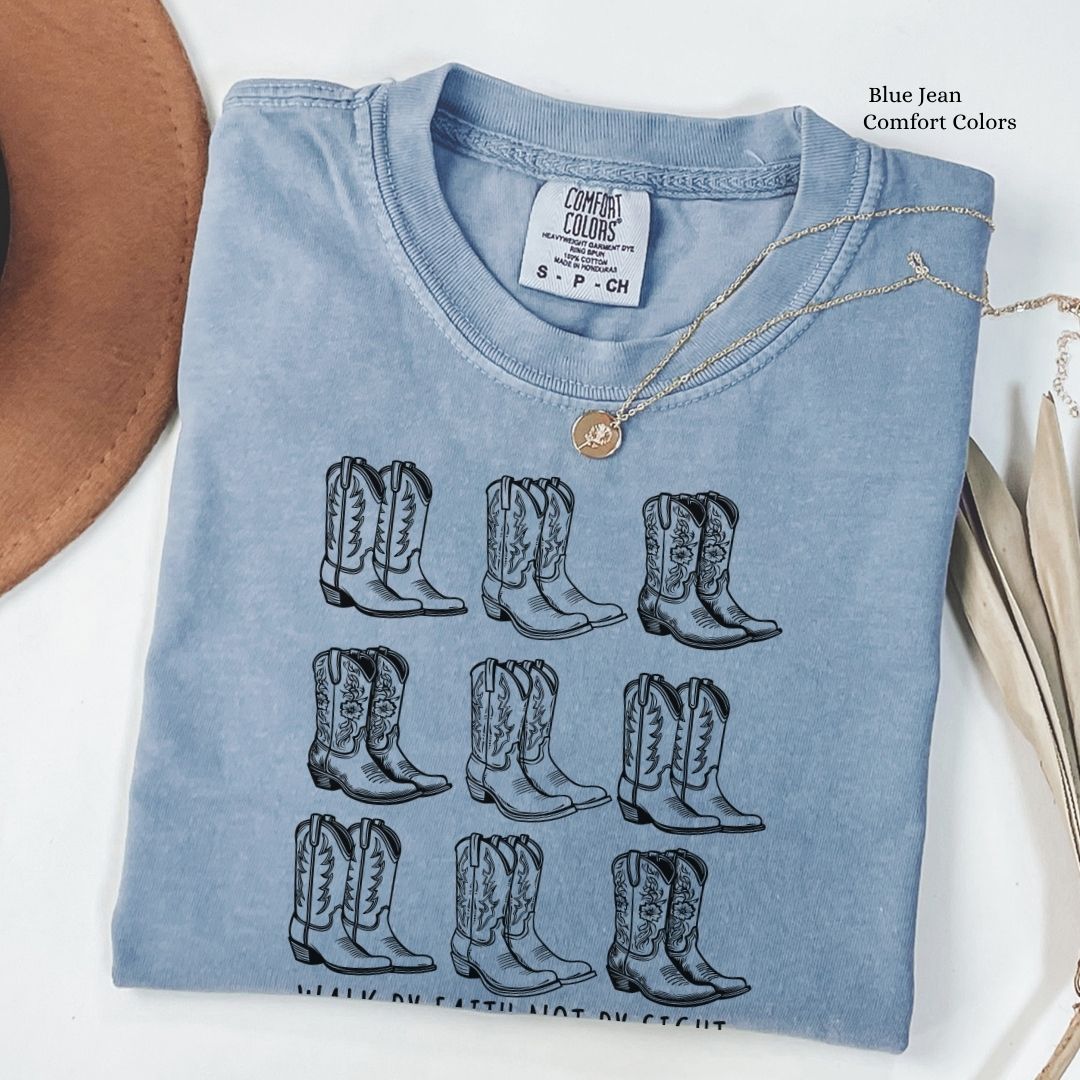 Walk by Faith Boots Unisex Tshirt