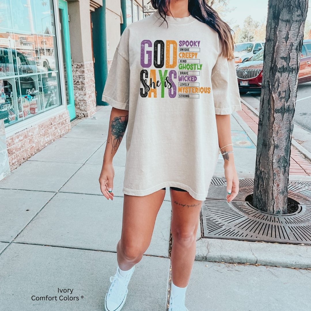 Halloween God Says She Unisex T-shirt