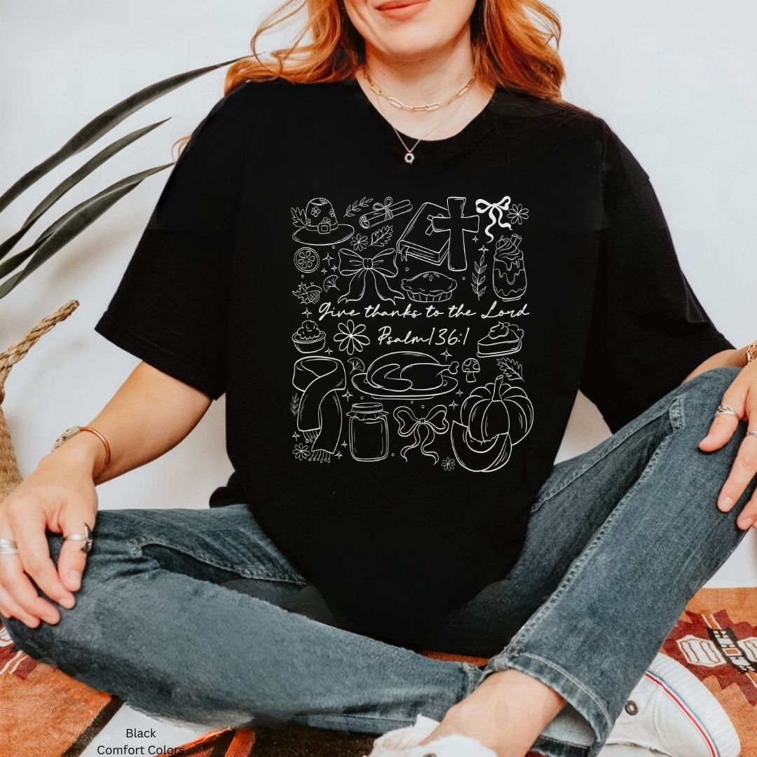 Thanksgiving Doodle Unisex Tshirt