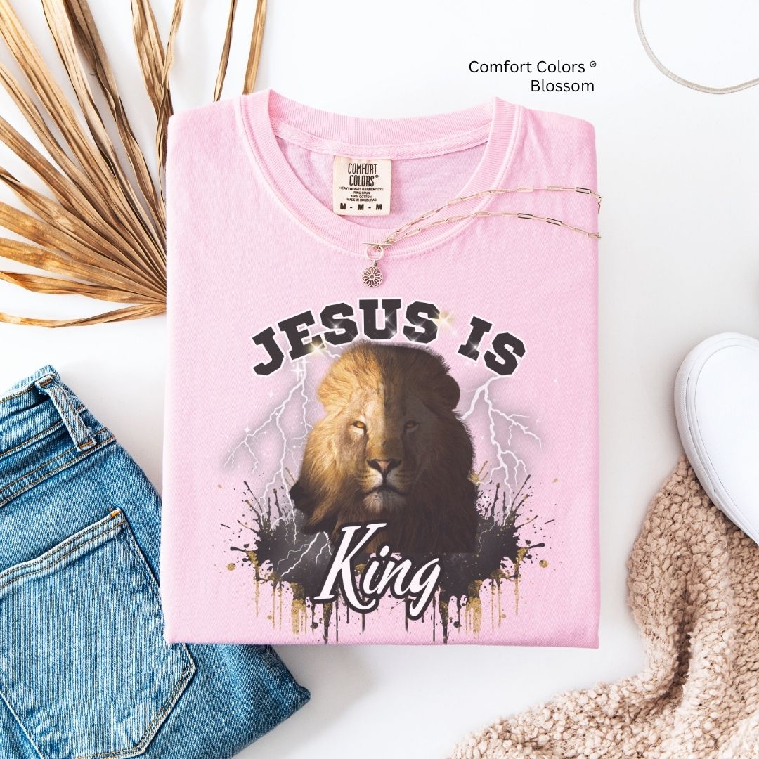 Jesus is King Lion Unisex Tshirt
