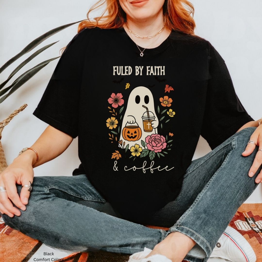 Fueled by Faith Coffee Ghost Unisex Tshirt