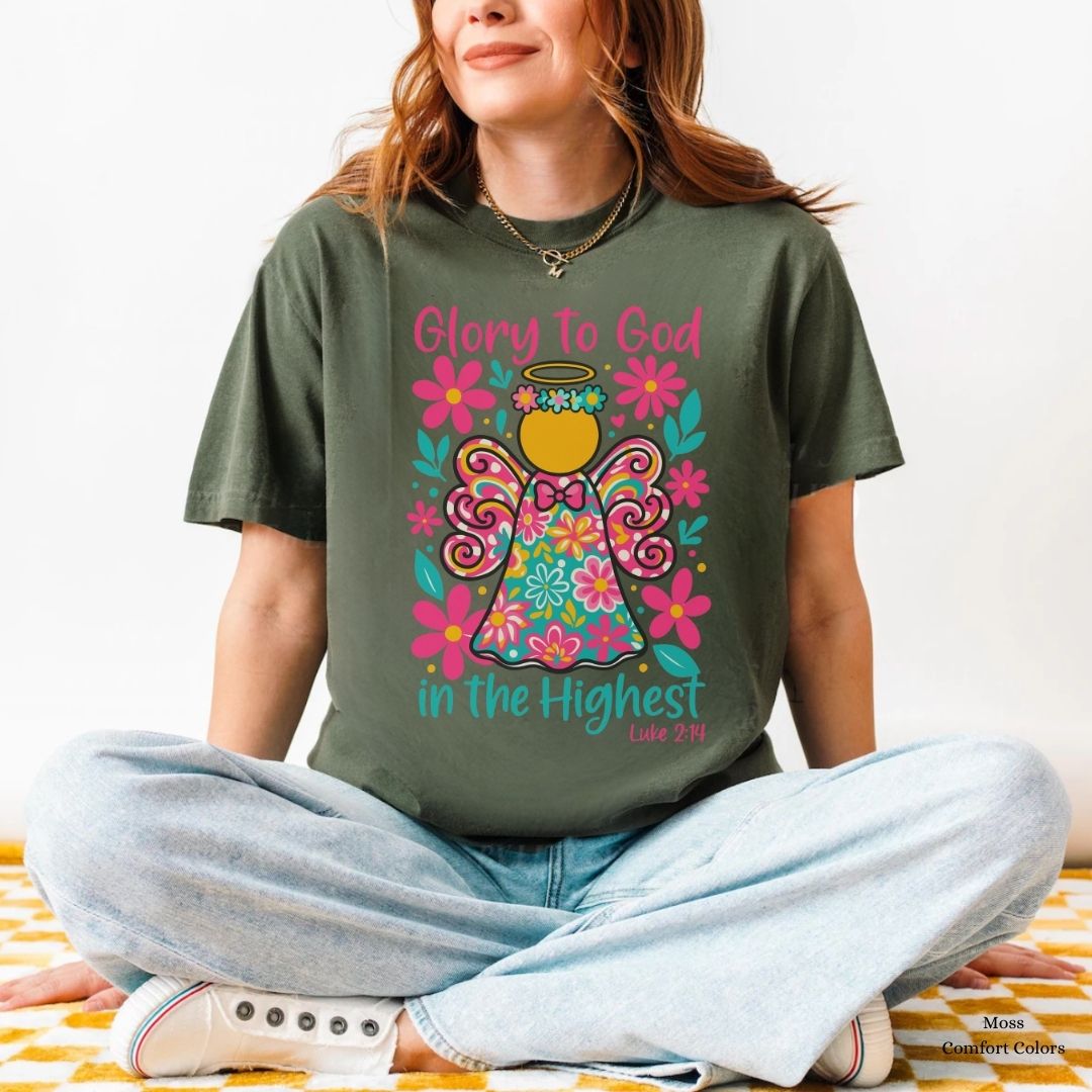 Glory to God in the Highest Floral Angel Unisex T-shirt
