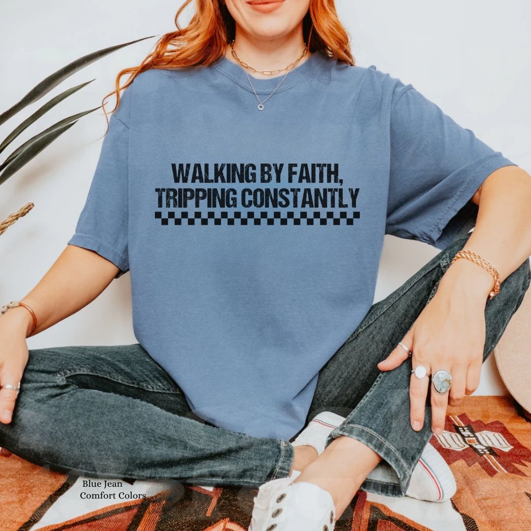 Walking by Faith Unisex T-shirt Checkered Shirt