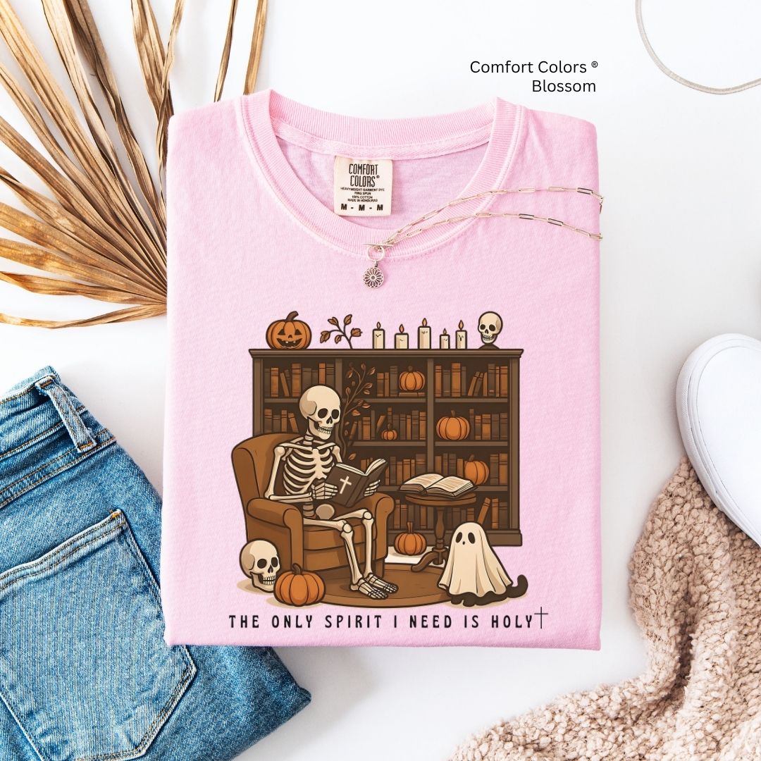 Skeleton Reading Bible Unisex Tshirt