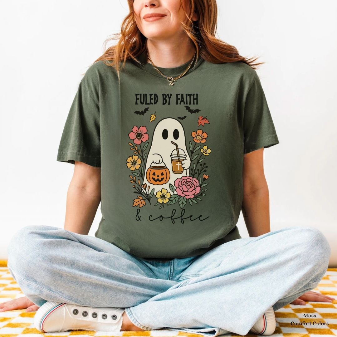Fueled by Faith Coffee Ghost Unisex Tshirt
