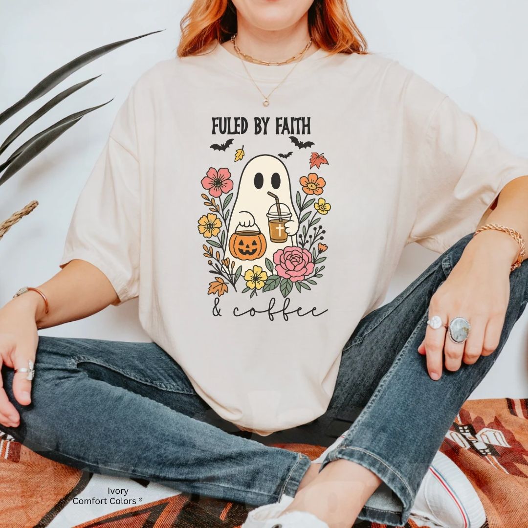 Fueled by Faith Coffee Ghost Unisex Tshirt