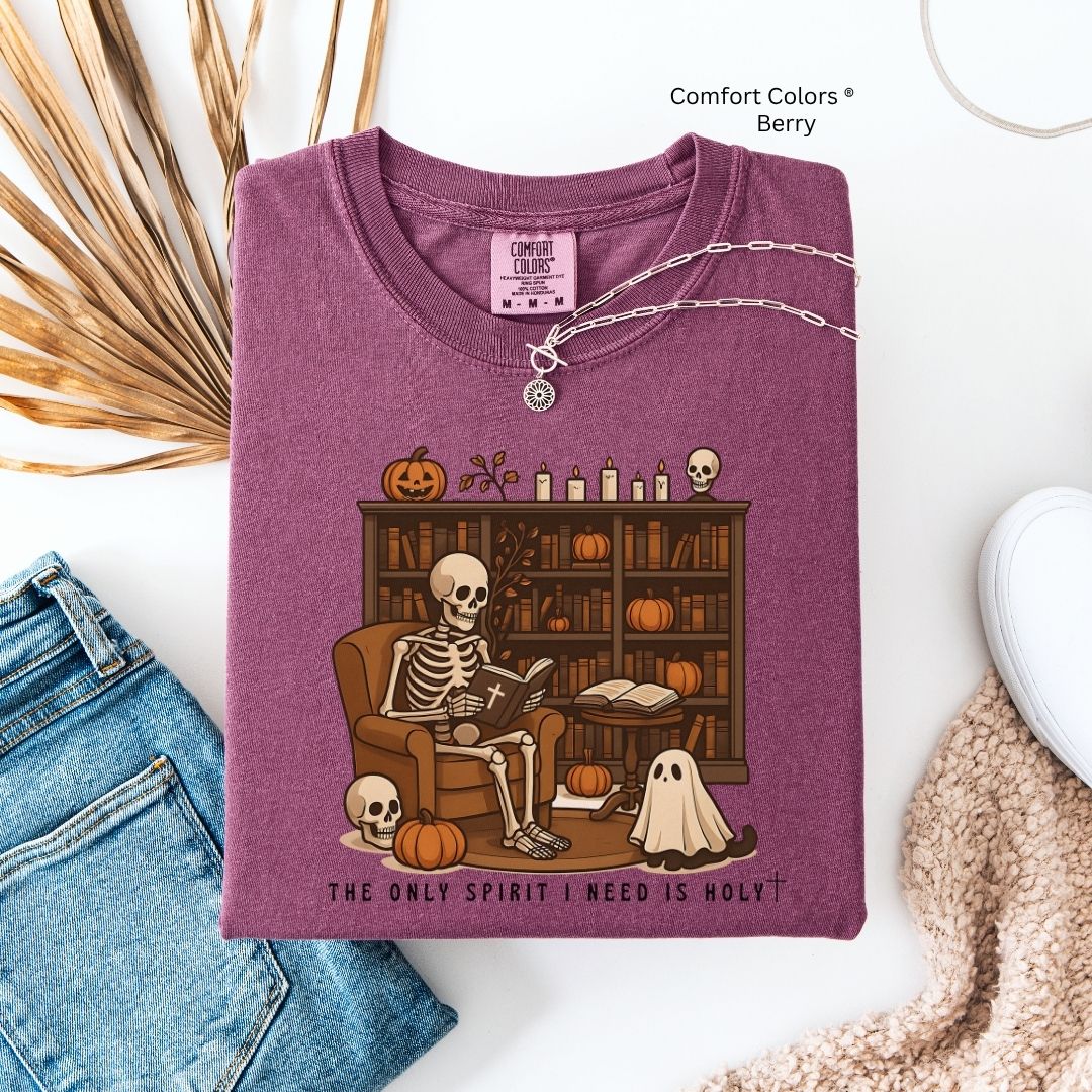 Skeleton Reading Bible Unisex Tshirt