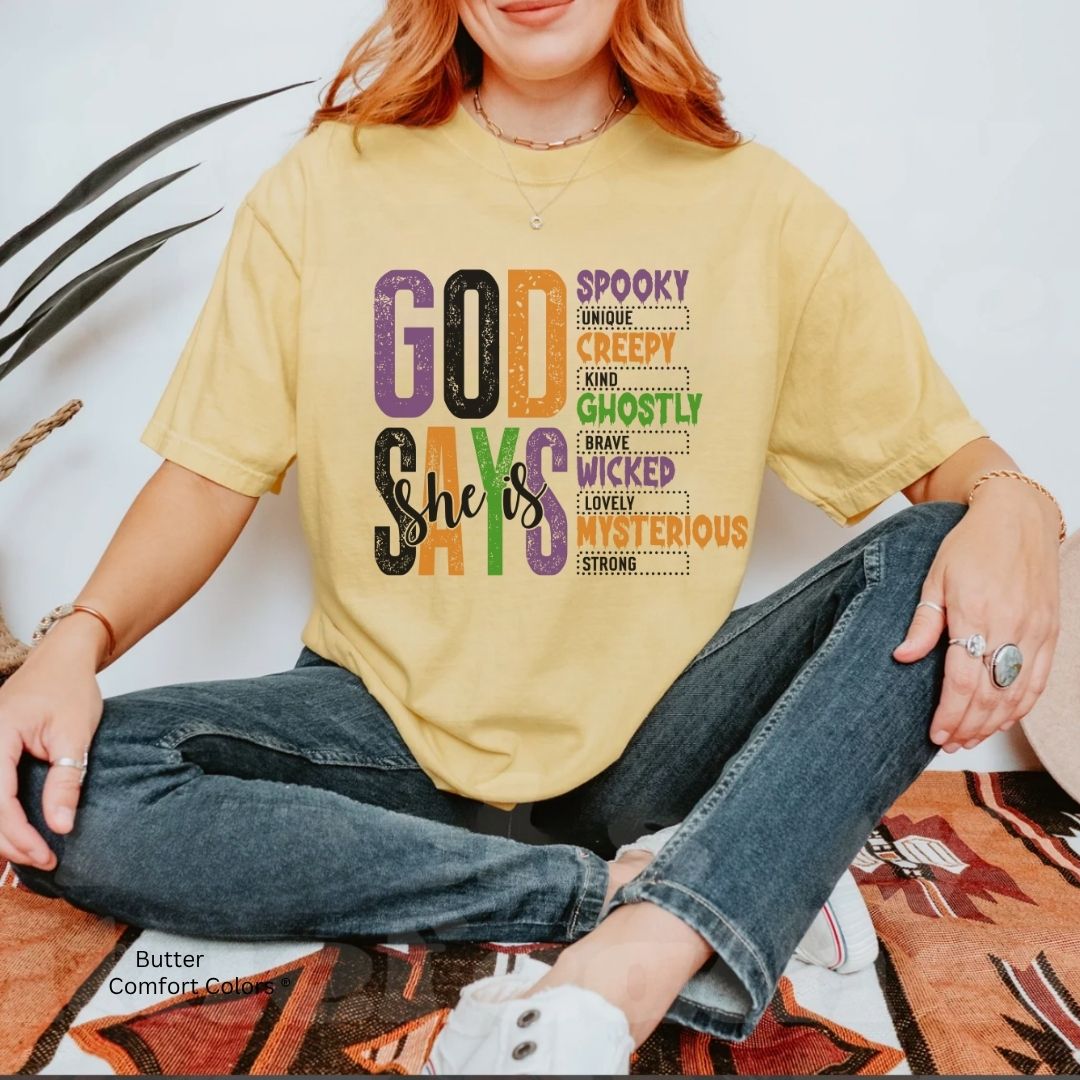 Halloween God Says She Unisex T-shirt