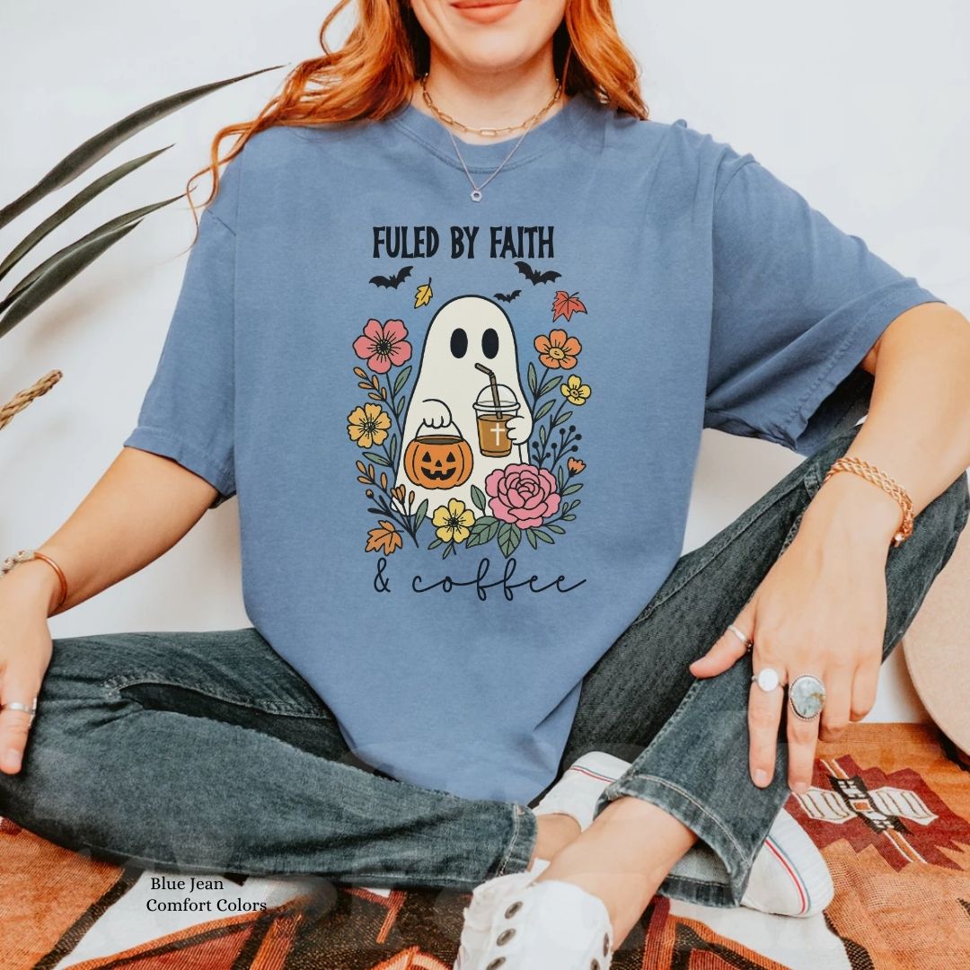 Fueled by Faith Coffee Ghost Unisex Tshirt