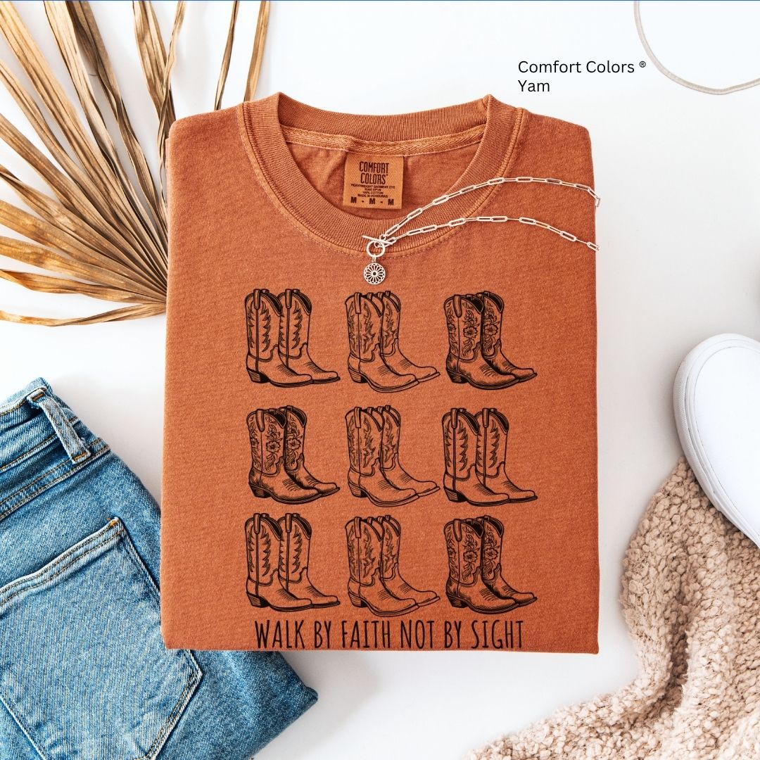 Walk by Faith Boots Unisex Tshirt
