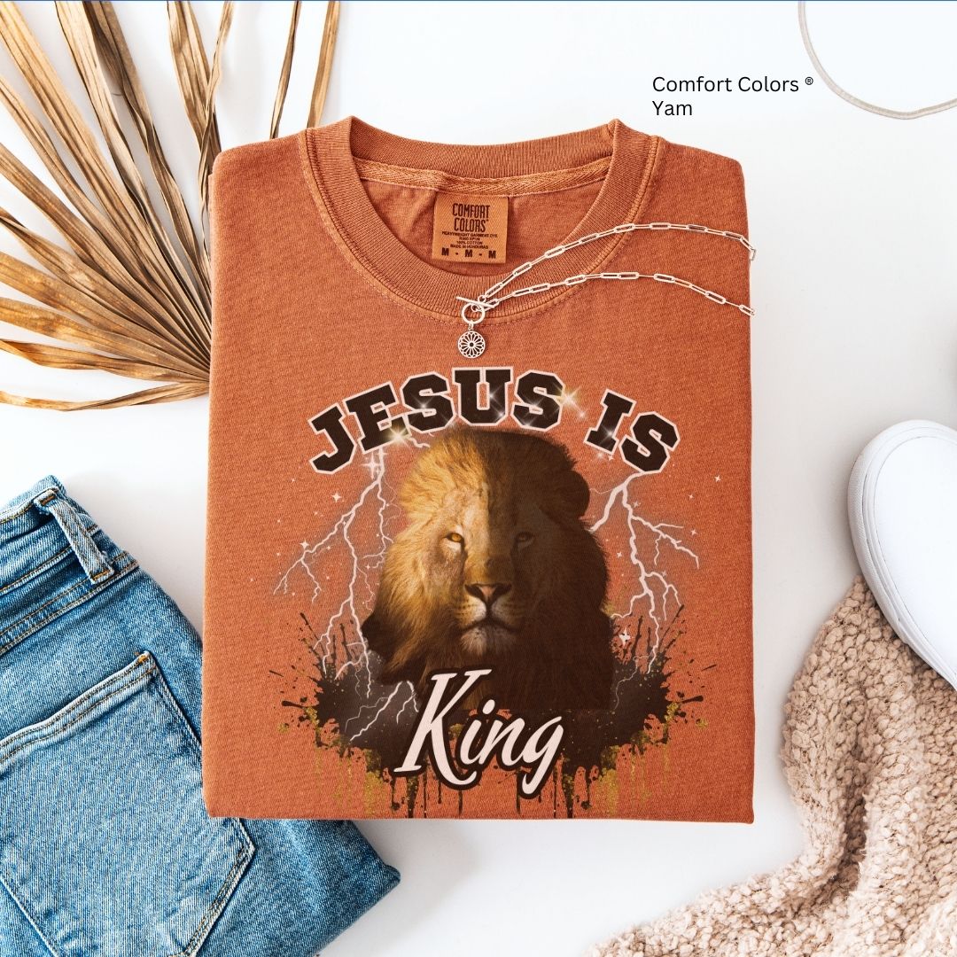 Jesus is King Lion Unisex Tshirt